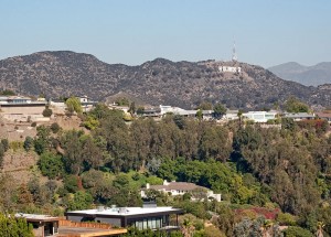 The Hollywood Sign as Seen from Runyon Canyon Park. Public domain photo by Downtowngal
